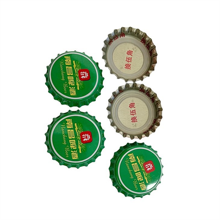 face and liner sides of metal cap for glass bottle crown